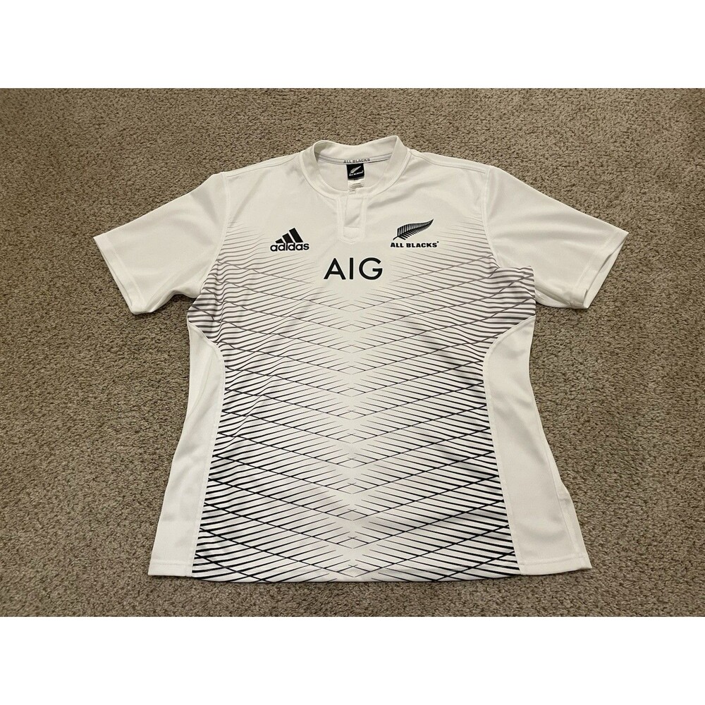 New Zealand All Blacks Shirt Mens XXL Rugby Jersey Adidas Polyester